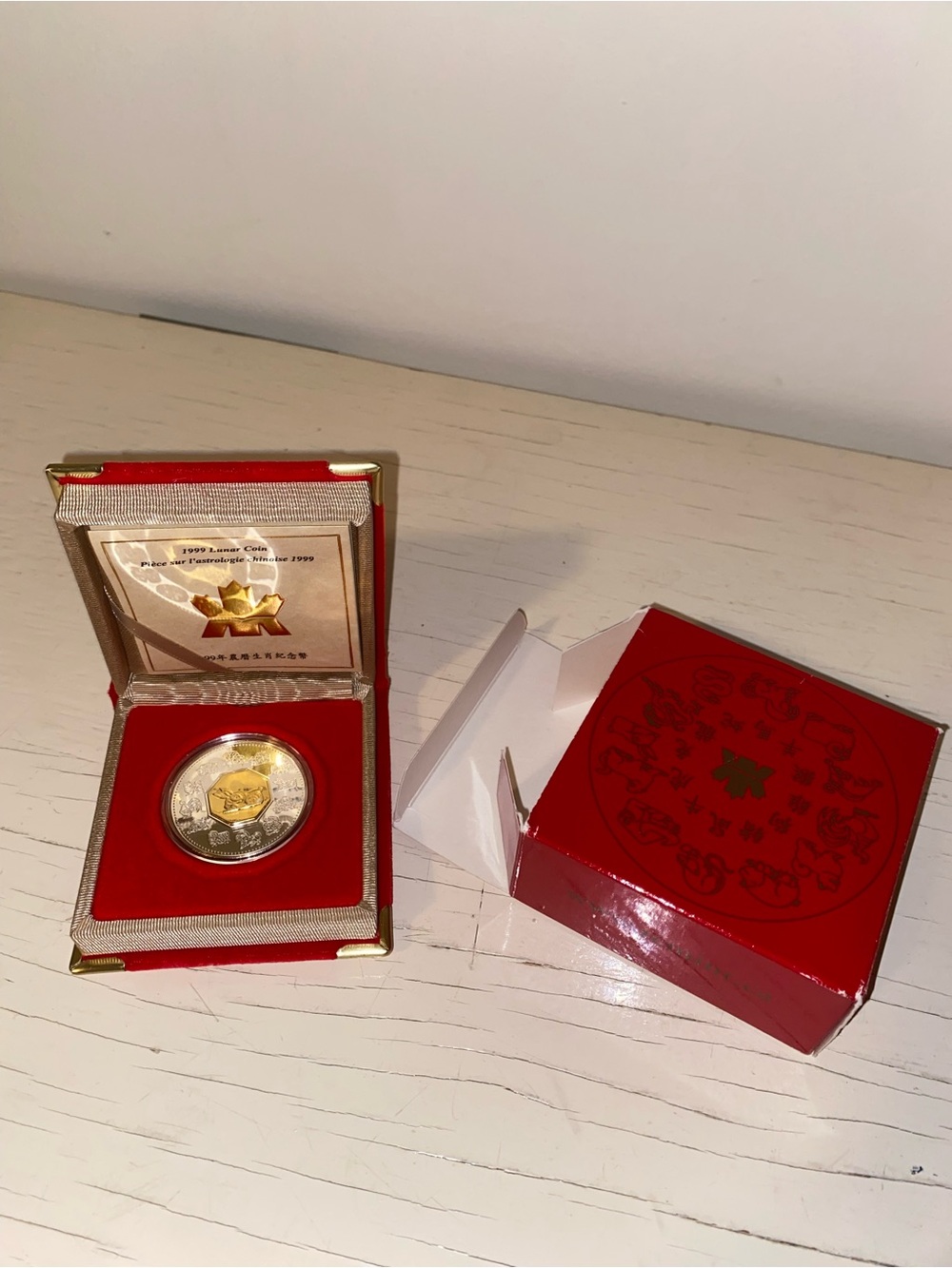 RCM Year of the Rabbit Sterling Coin w Gold